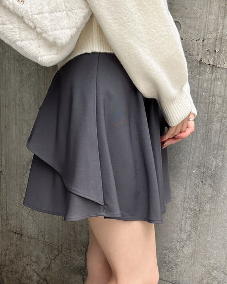 INGNI(イング) バックリボンフレアスカパン グレー