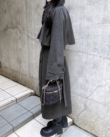 INGNI（イング） 2Wayカラーロングコート ｸﾞﾚｰ/ﾓｸ