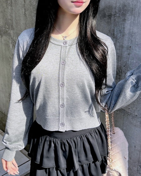 INGNI(イング) プレート付ニットカーディガン グレー