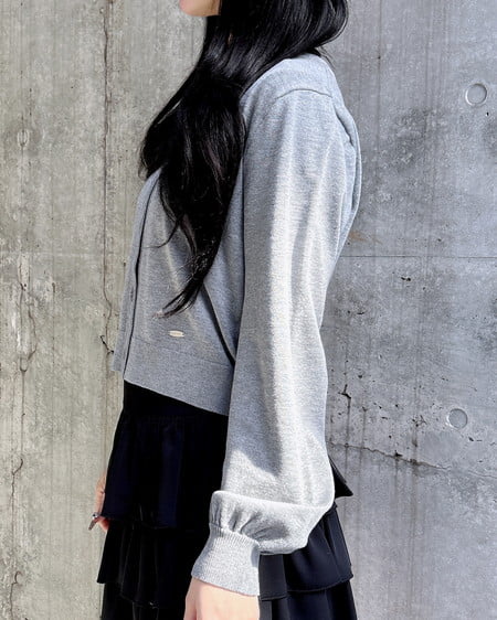 INGNI(イング) プレート付ニットカーディガン グレー