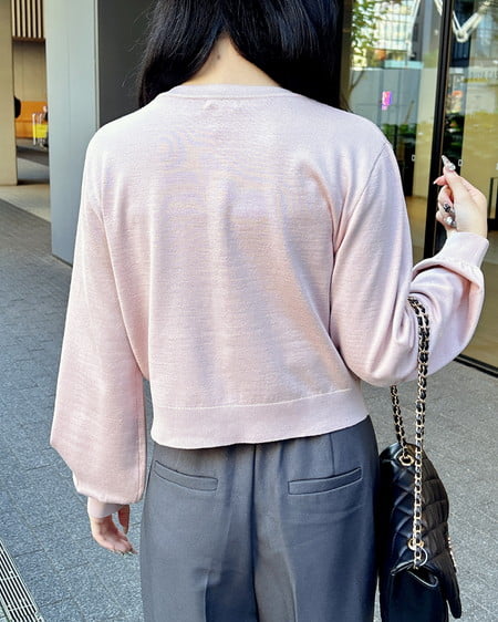 INGNI(イング) プレート付ニットカーディガン ピンク