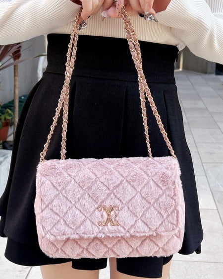 INGNI(イング) フェイクファーキルティングショルダーバッグ ピンク
