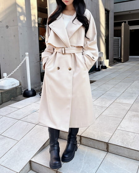 INGNI（イング） 2Wayカラーロングコート ｱｲﾎﾞﾘｰ