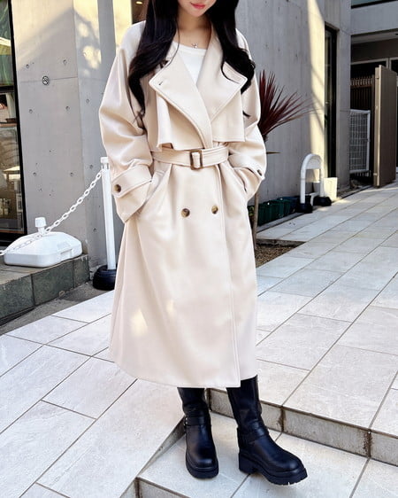 INGNI（イング） 2Wayカラーロングコート ｱｲﾎﾞﾘｰ