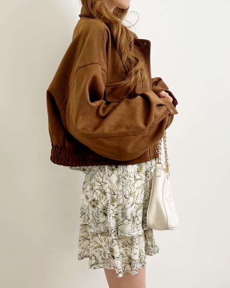 INGNI（イング） フェイクスエードジップショートブルゾン(セットアップ対応) ｷｬﾒﾙ