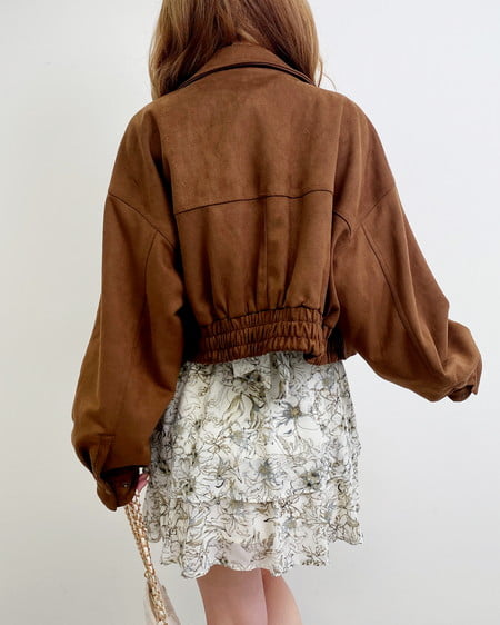 INGNI（イング） フェイクスエードジップショートブルゾン(セットアップ対応) ｷｬﾒﾙ