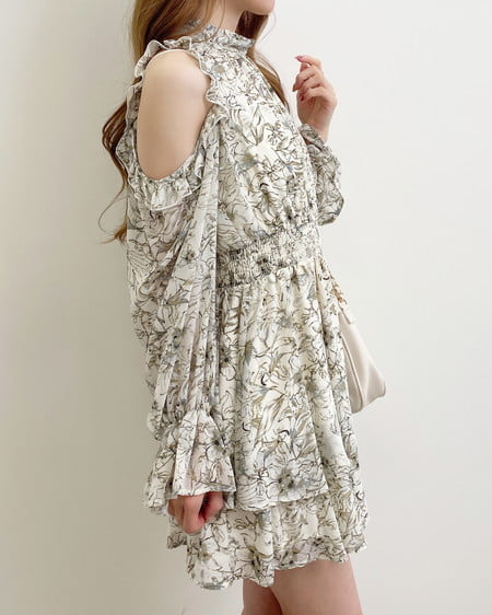 INGNI（イング） 2Wayリボン肩あき花柄ワンピース ｱｲﾎﾞﾘｰ