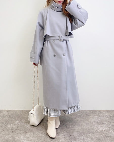 INGNI（イング） 2Wayカラーロングコート ｸﾞﾚｰ