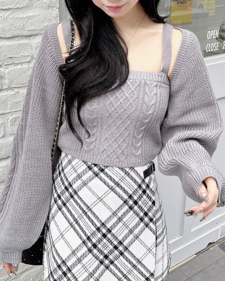 【11／11までの限定価格】【WEB限定】ケーブルボレロニットアンサンブル