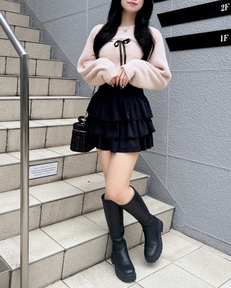 INGNI(イング) インヒール厚底ロングブーツ クロ