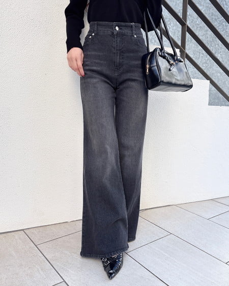 INGNI(イング) フレアデニムパンツ グレー