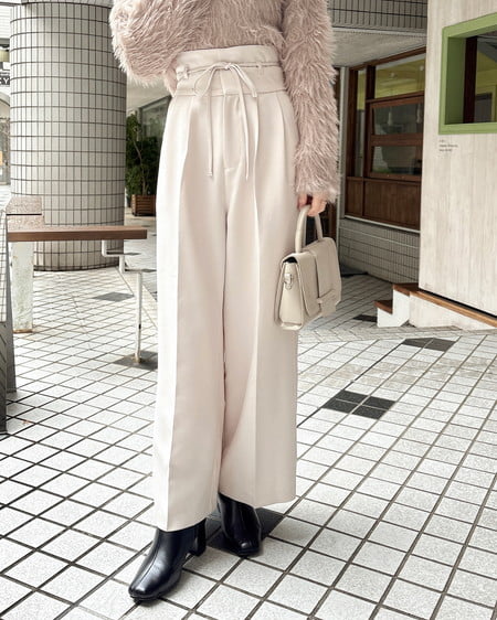 INGNI(イング) ハイウエストリボンパンツ アイボリー