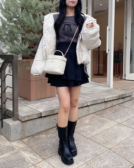 INGNI(イング) ツイードバニティバッグ オフホワイト