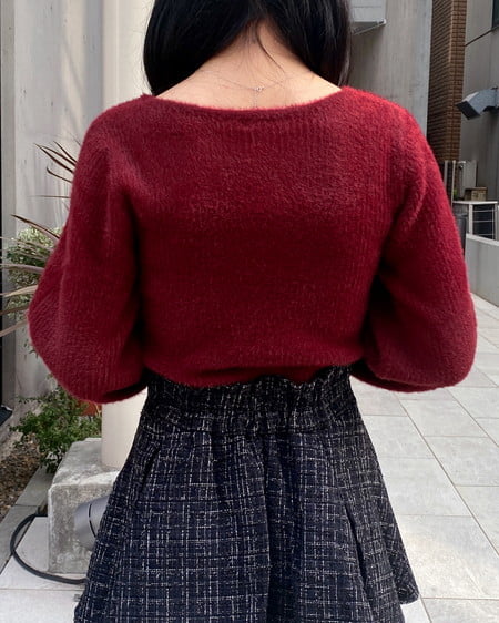 INGNI（イング） フェザーリブデコルテオープンリボンニット ﾎﾞﾙﾄﾞｰ