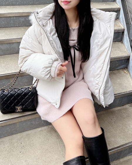 INGNI（イング） フェザーデコルテオープンニットワンピース ﾋﾟﾝｸ