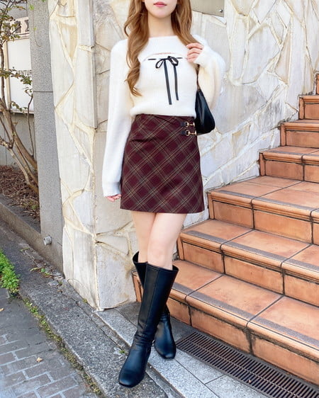 INGNI（イング） ビット付チェック柄タイトミニスカパン ﾎﾞﾙﾄﾞｰ/ﾁｪｯｸ