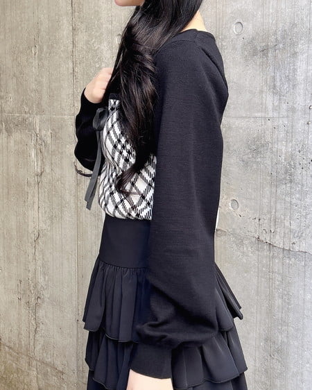 INGNI（イング） チェック柄デコルテオープンニット ｵﾌｸﾛ/ﾁｪｯｸ