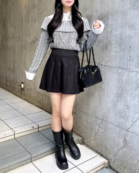 INGNI（イング） プリーツミニスカパン ｸﾛ