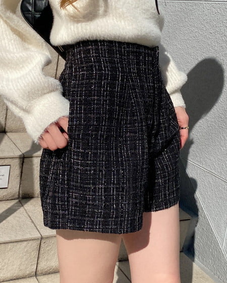 INGNI(イング) ツイードショートパンツ クロ/ツイード