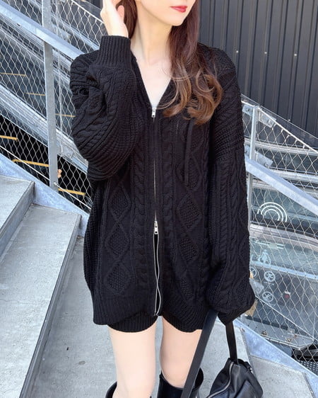 INGNI（イング） ケーブルニットショートパンツ ｸﾛ