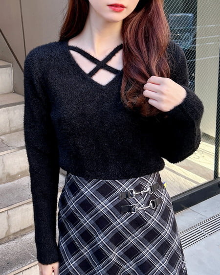 INGNI（イング） フェザークロスニット ｸﾛ