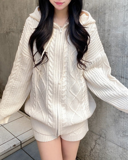 INGNI（イング） ケーブルニットショートパンツ ｱｲﾎﾞﾘｰ