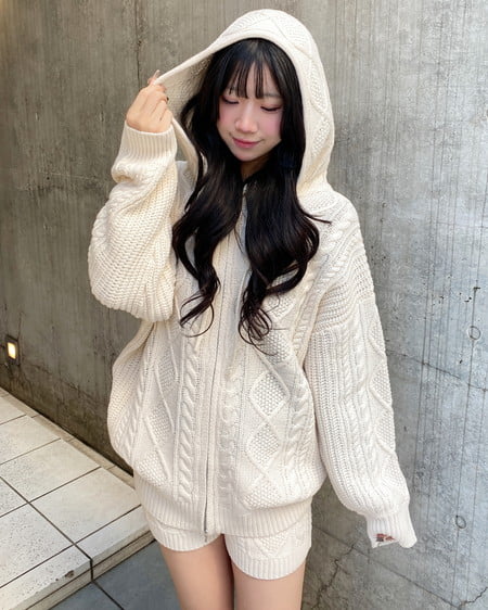 INGNI（イング） ケーブルニットショートパンツ ｱｲﾎﾞﾘｰ