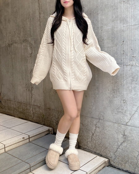 INGNI（イング） ケーブルニットショートパンツ ｱｲﾎﾞﾘｰ