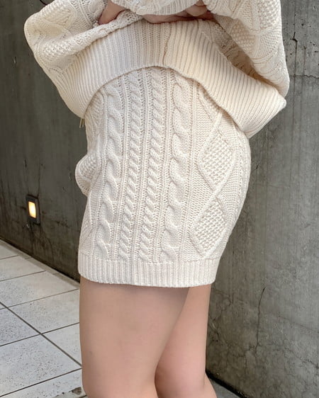 INGNI（イング） ケーブルニットショートパンツ ｱｲﾎﾞﾘｰ