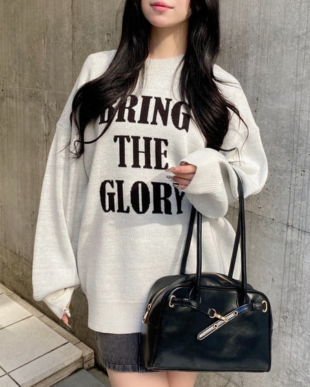 INGNI（イング） 3段ビッグロゴニット ｵﾌﾎﾜｲﾄ/ｸﾛ