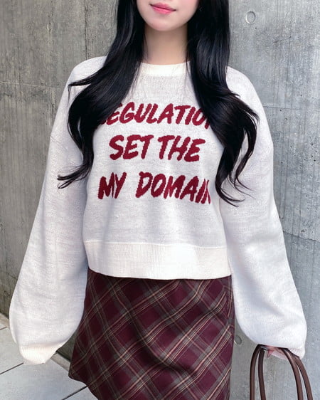 INGNI（イング） ショート丈3段ロゴニット ｵﾌﾎﾜｲﾄ/ﾎﾞﾙﾄﾞｰ