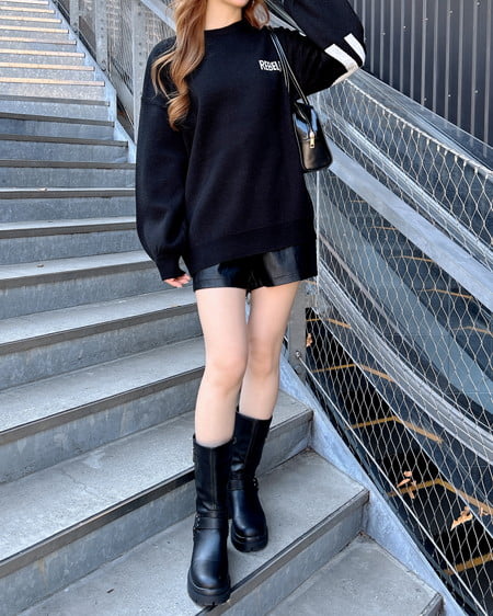 INGNI（イング） フェイクレザーショートパンツ ｸﾛ