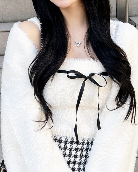 INGNI（イング） フェザーボレロニット＋ベアキャミセット ｵﾌﾎﾜｲﾄ