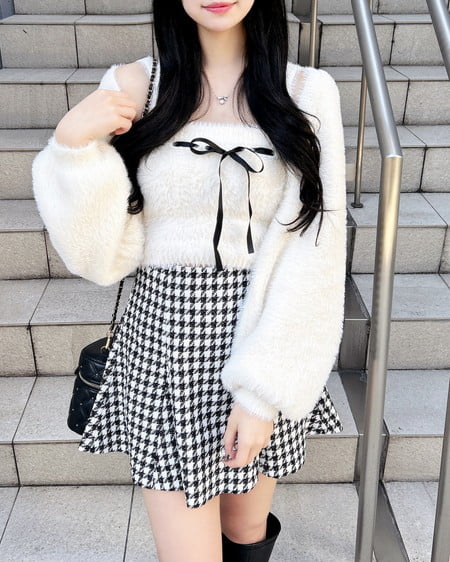 INGNI（イング） フェザーボレロニット＋ベアキャミセット ｵﾌﾎﾜｲﾄ