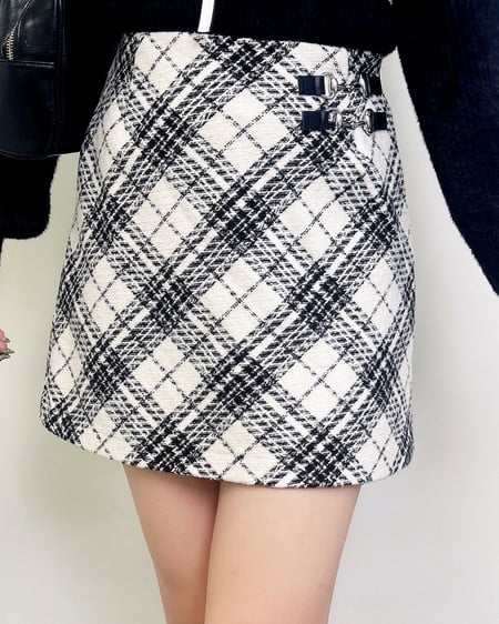 ビット付アソート柄タイトミニスカパン