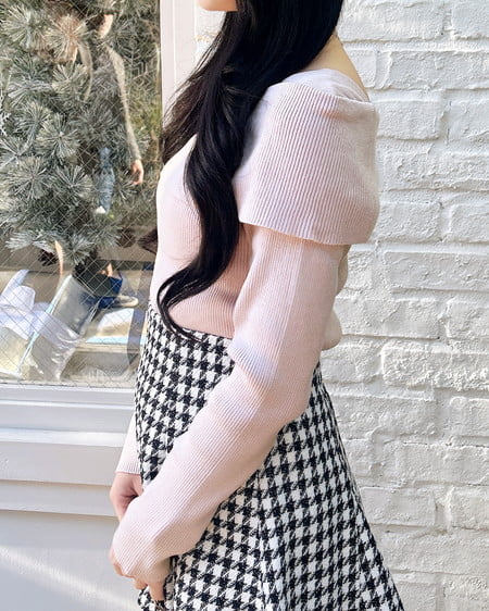 INGNI（イング） ブローチ付オフショルニット ﾋﾟﾝｸ