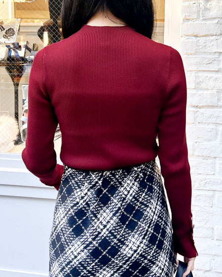 INGNI（イング） ボトル袖金ボタンニット ﾎﾞﾙﾄﾞｰ