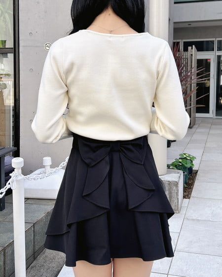 INGNI（イング） フロントリボンリブ切替ニット ｱｲﾎﾞﾘｰ