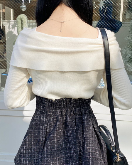 INGNI（イング） ビジュー2Wayオフショルニット ｵﾌﾎﾜｲﾄ