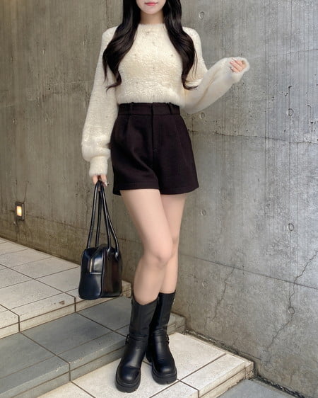 INGNI(イング) ビジュー付フェザーニット オフホワイト