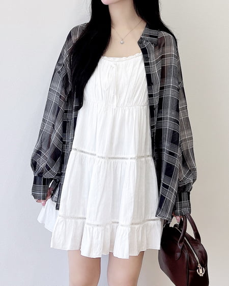 INGNI(イング) レースティアードミニキャミワンピース オフホワイト