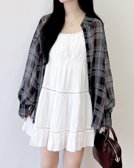 【12／2までの限定価格】【WEB限定】レースティアードミニキャミワンピース