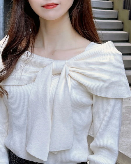 INGNI(イング) 2wayオフショルニット オフホワイト