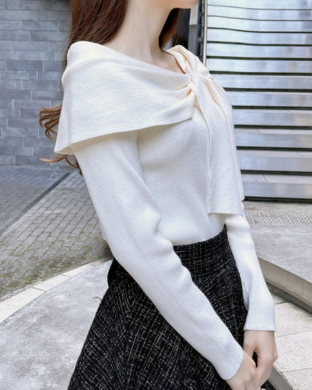 INGNI(イング) 2wayオフショルニット オフホワイト