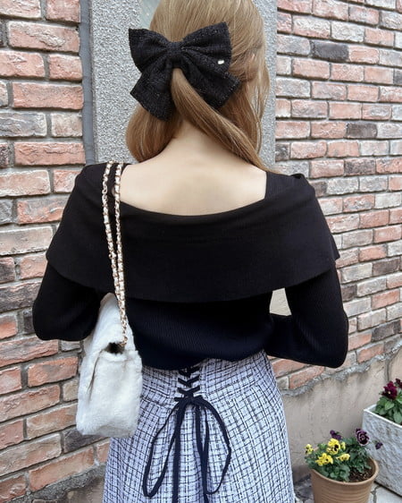 INGNI（イング） ツイードリボンバレッタ ｸﾛ