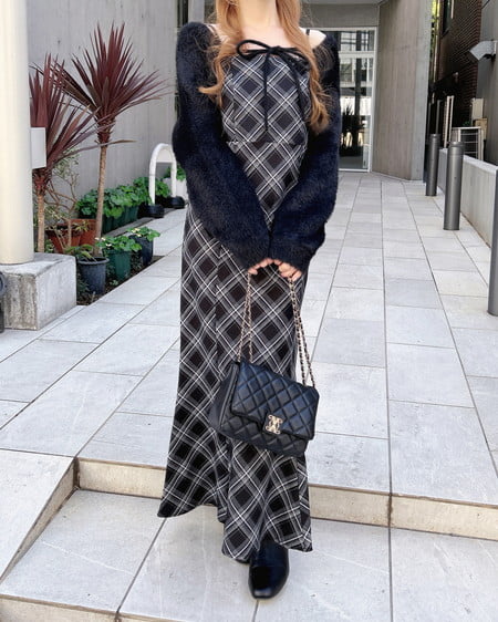 【WEB限定】シャギーニットボレロ＋マーメイドワンピースセット