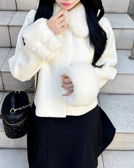 INGNI（イング） マルチWayビッグリボンショート丈コート ｵﾌﾎﾜｲﾄ