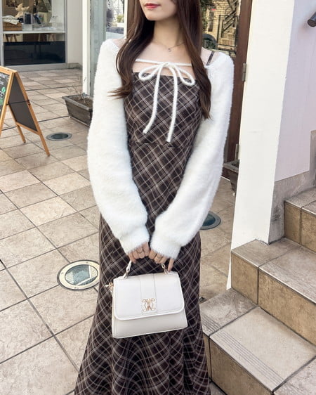 【WEB限定】シャギーニットボレロ＋マーメイドワンピースセット