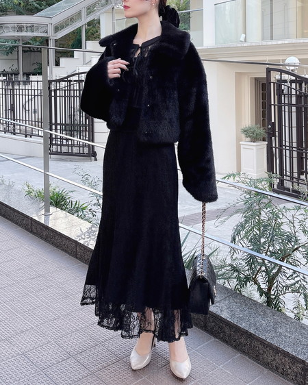 INGNI(イング) 2Wayレースリボンブラウス+キャミワンピース/セット クロ/A