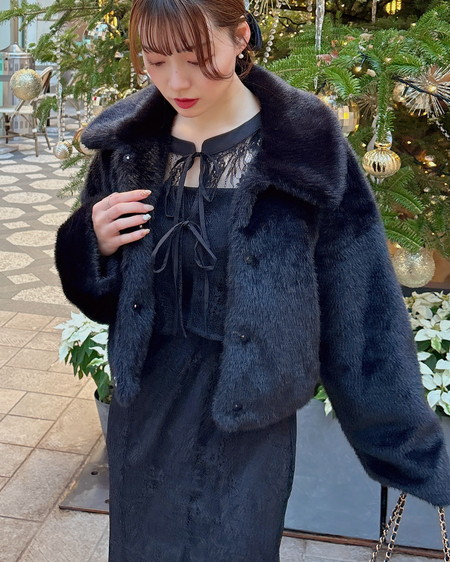 INGNI(イング) 2Wayレースリボンブラウス+キャミワンピース/セット クロ/A